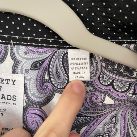 Society Of Threads Mens Button Down Shirt Black White Size Medium - Picture 6 of 10